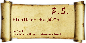Pirnitzer Semjén névjegykártya
